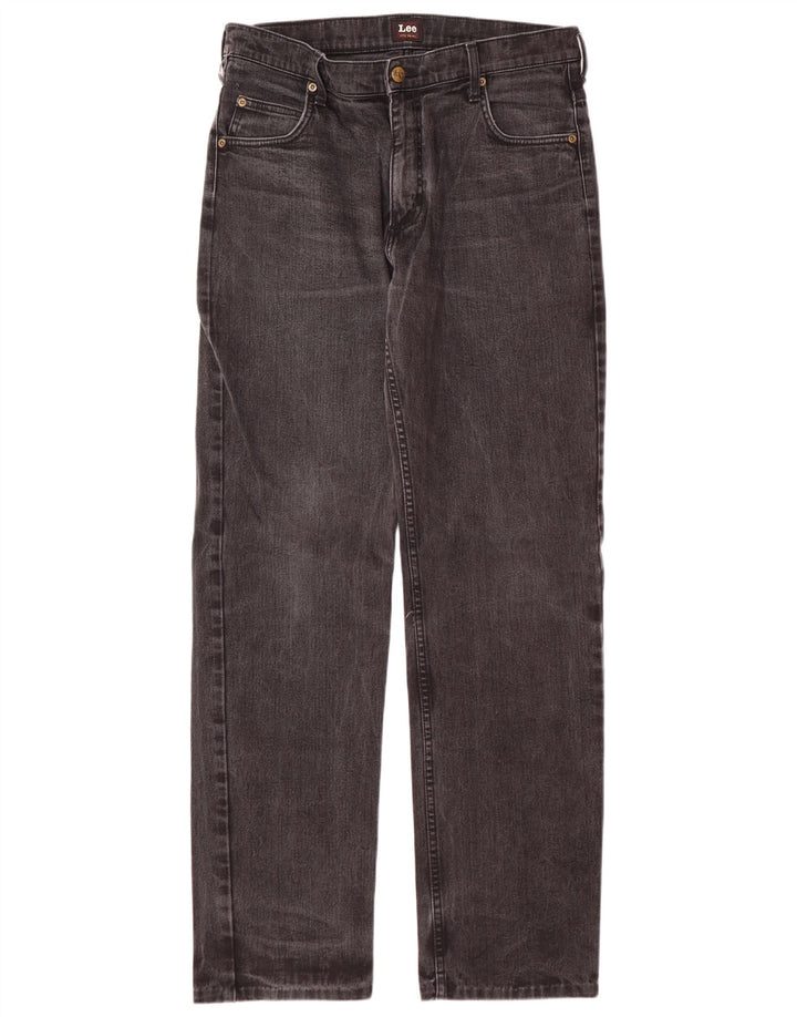 LEE Mens Brooklyn Straight Jeans W34 L33 Grey Cotton
