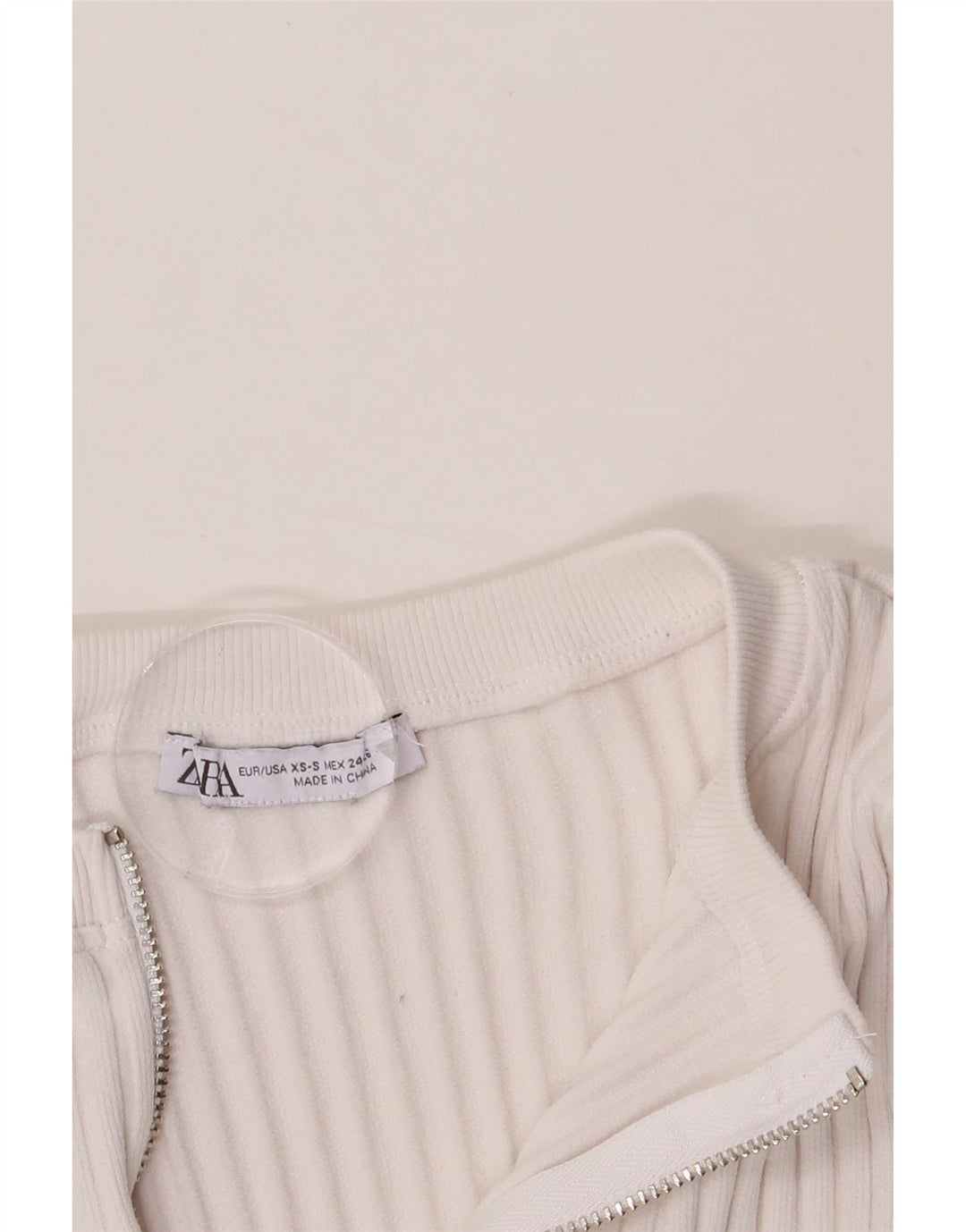 ZARA Womens Top Long Sleeve UK 4 XS White Vintage Zara and Second-Hand Zara from Messina Hembry 