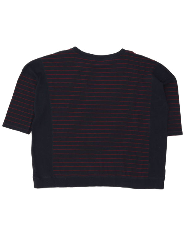 Marks & Spencer Γυναικείο πουλόβερ με λαιμό σκάφος UK 22 3XL Navy Blue ριγέ