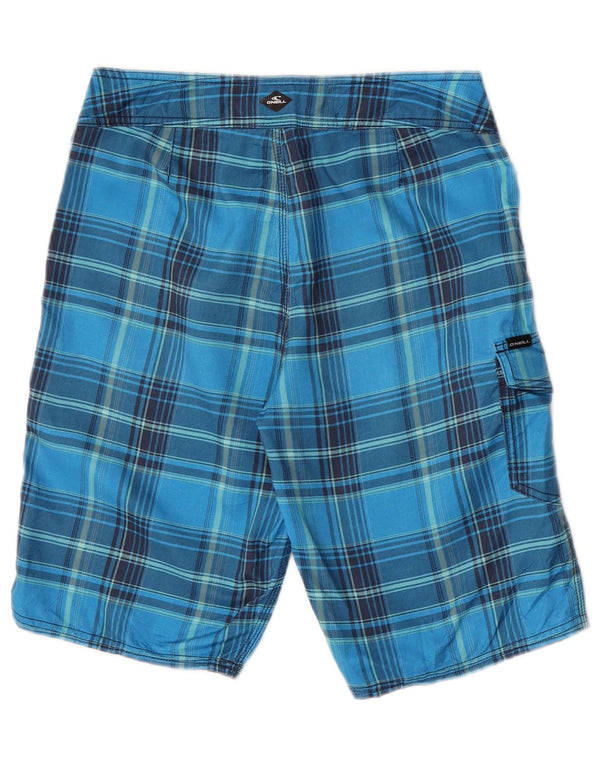 Pantaloncini da bagno da uomo O'Neill piccoli in poliestere a quadri blu