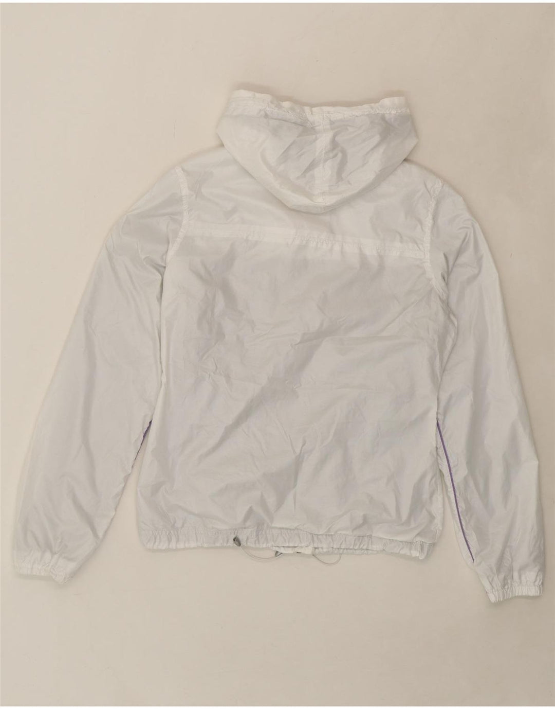 CHAMPION Womens Hooded Rain Jacket UK 14 Medium White Polyester Vintage Champion and Second-Hand Champion from Messina Hembry 