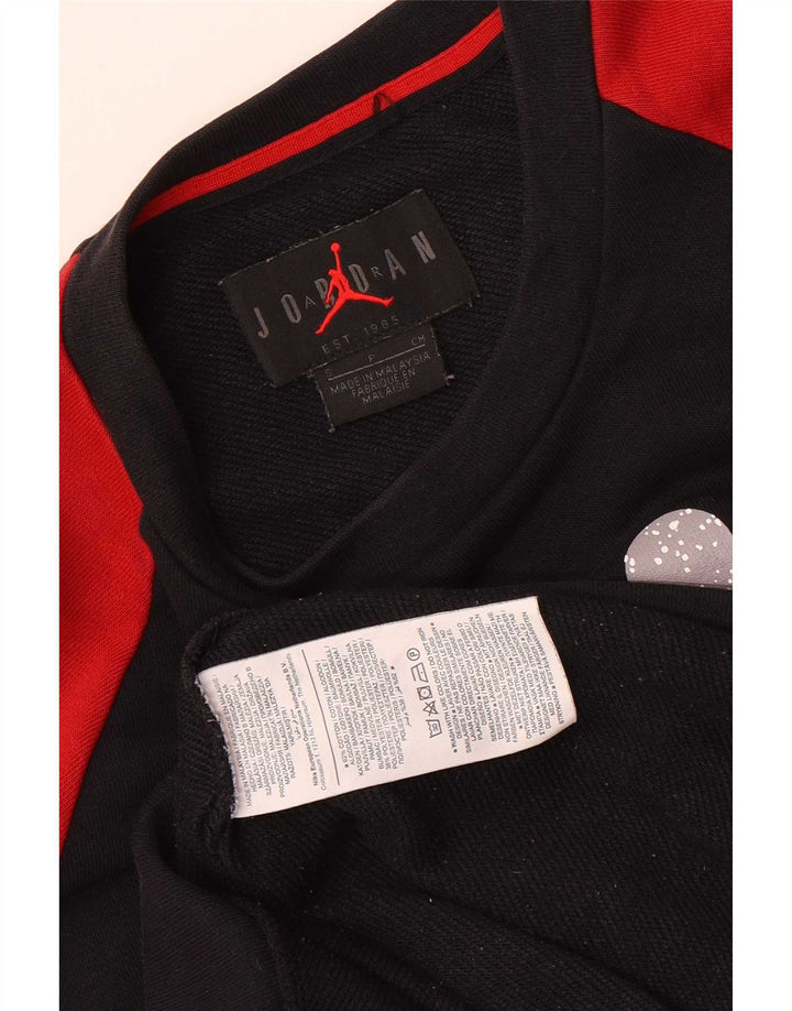 Jordan Mens Graphic Sweatshirt Jumper Small Black Colourblock Cotton
