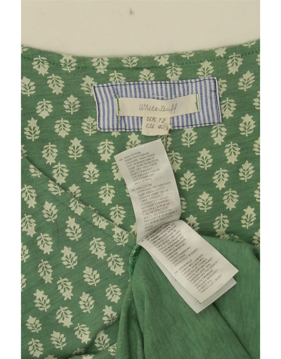 White Stuff Womens Maxi Dress UK 12 Medium Green Floral Cotton