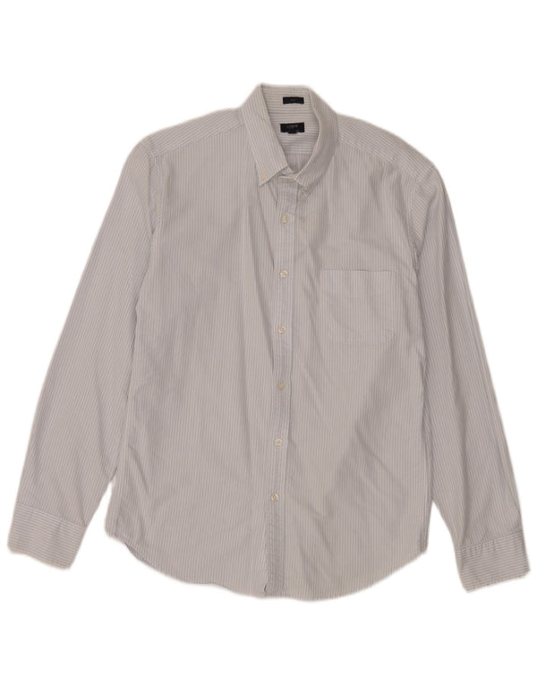 J. Crew Camicia Oxford Slim da Uomo Grande Cotone Gessato Blu