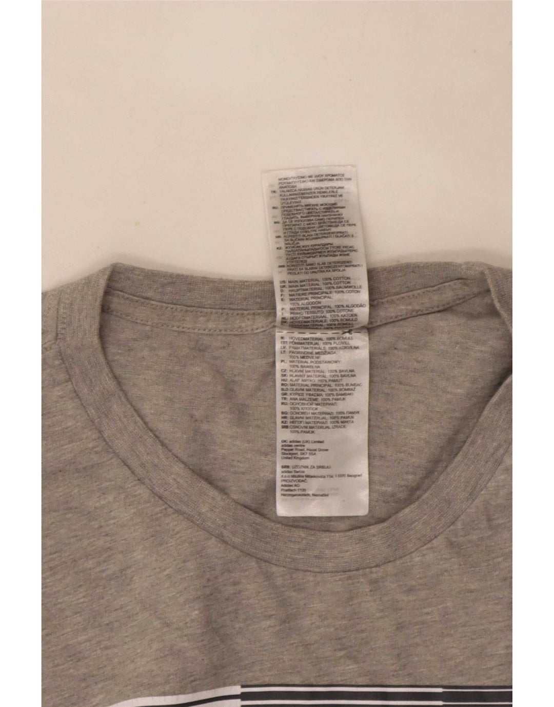 T-shirt grafica da uomo Adidas Top in cotone chiazzato grigio medio