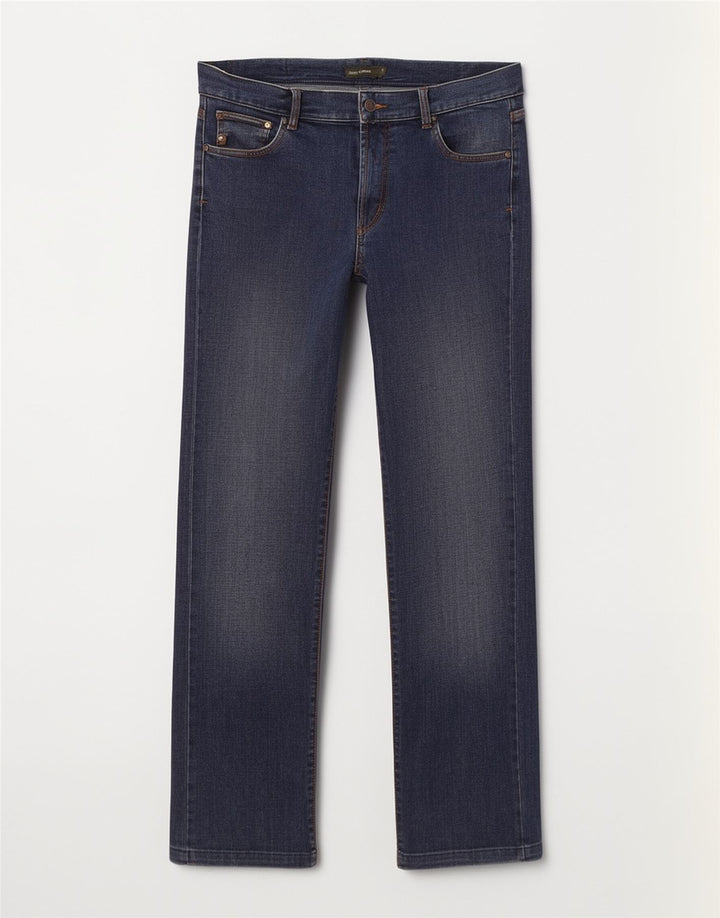 Henry Cottons Mens Straight Jeans W36 L32 Blue Cotton