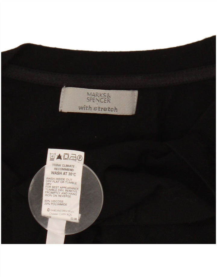 Marks & Spencer Womens Bolero Top UK 14 Medium  Black Viscose