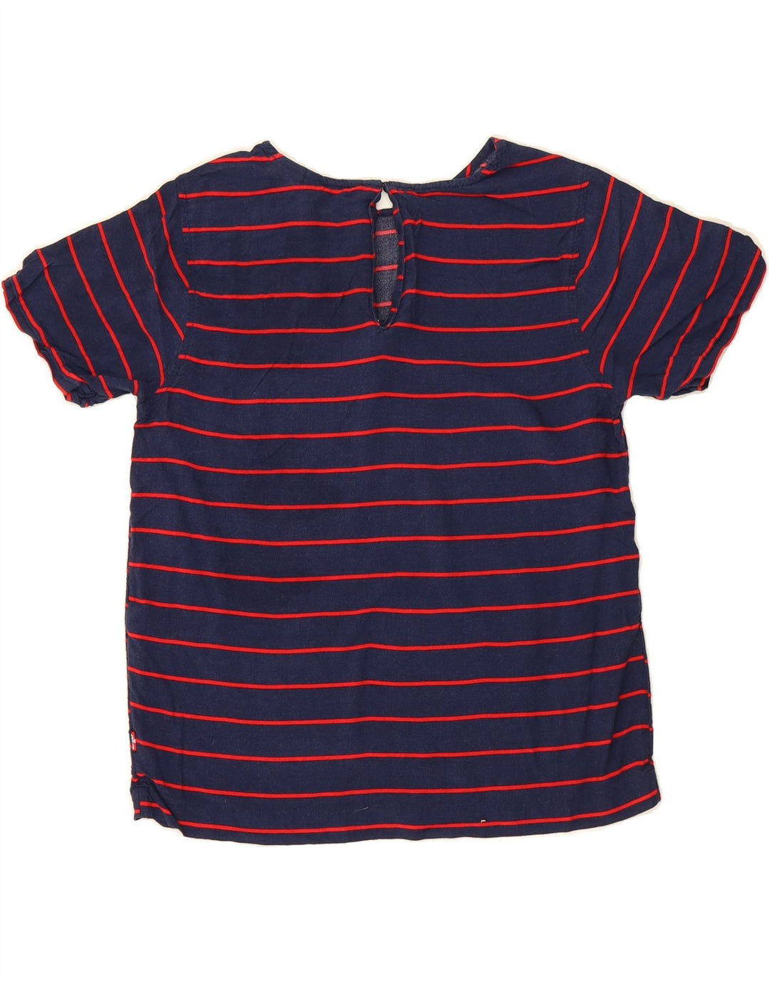 LEVI'S Womens T-Shirt Top UK 10 Small Navy Blue Striped Vintage Levi's and Second-Hand Levi's from Messina Hembry 