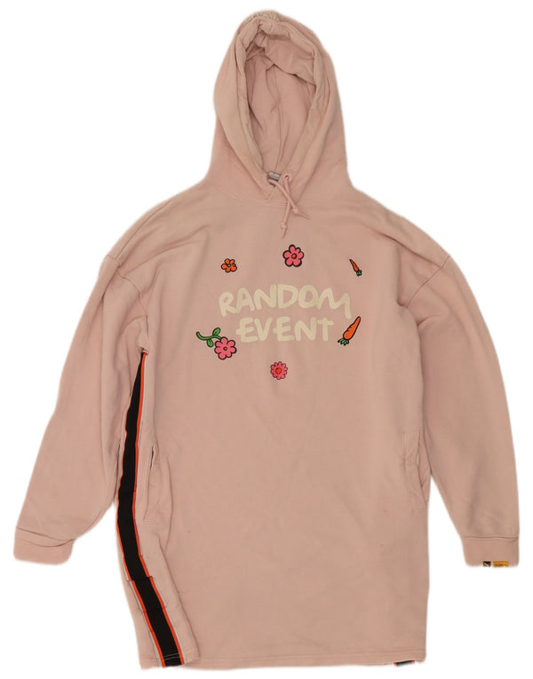 Puma Robe à capuche graphique surdimensionnée pour femme UK 10 Small Rose Colourblock