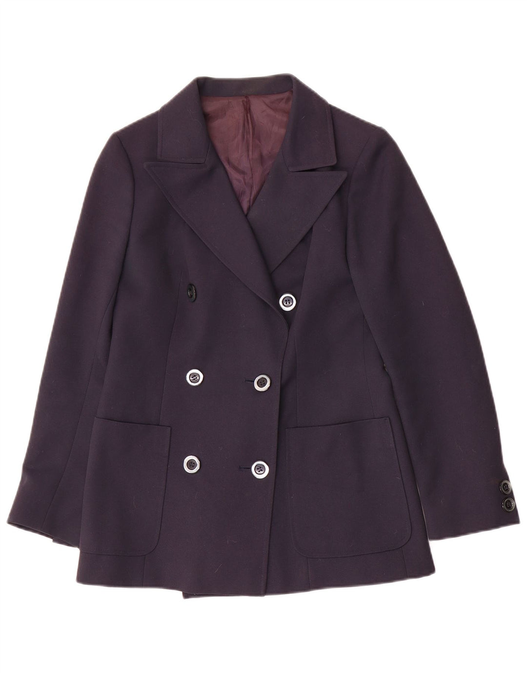 Vintage Womens Double Breasted Blazer Jacket IT 42 Medium Navy Blue