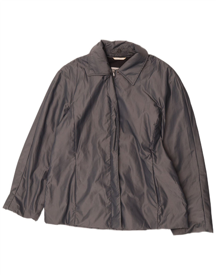 Max Mara Womens Windbreaker Jacket UK 14 Large Grey Nylon