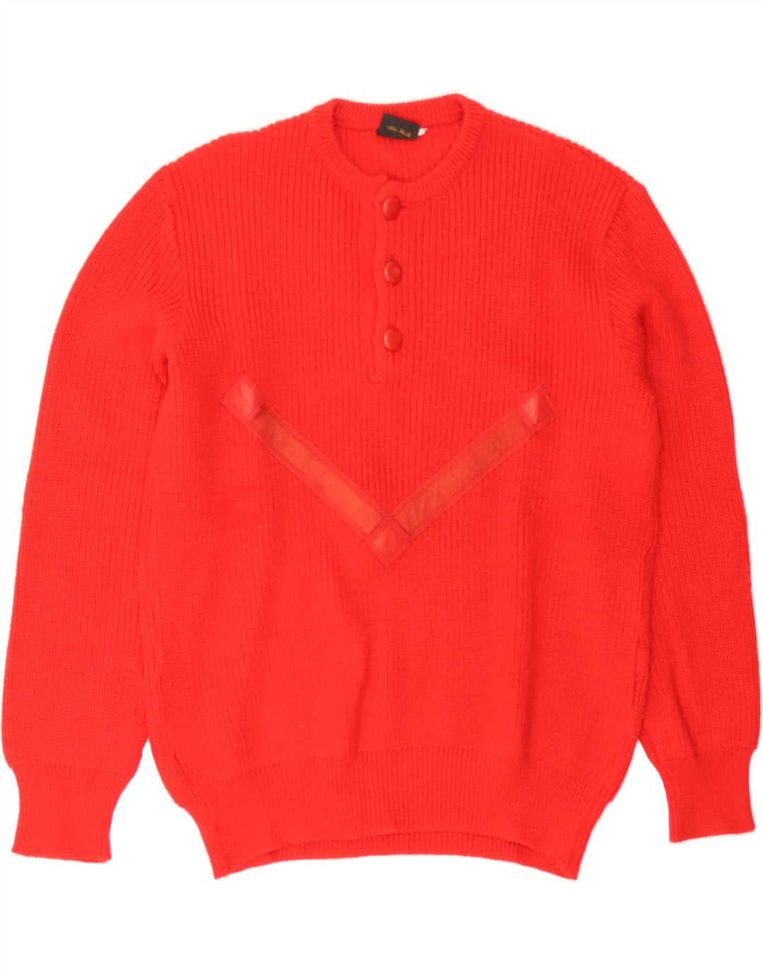 VINTAGE Mens Crew Neck Jumper Sweater IT 50 Medium Red Acrylic Vintage Vintage and Second-Hand Vintage from Messina Hembry 