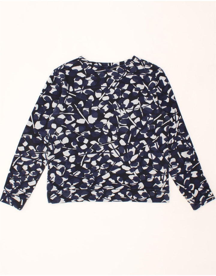 GANT Womens Abstract Pattern Sweatshirt Jumper UK 10 Small Navy Blue Vintage Gant and Second-Hand Gant from Messina Hembry 