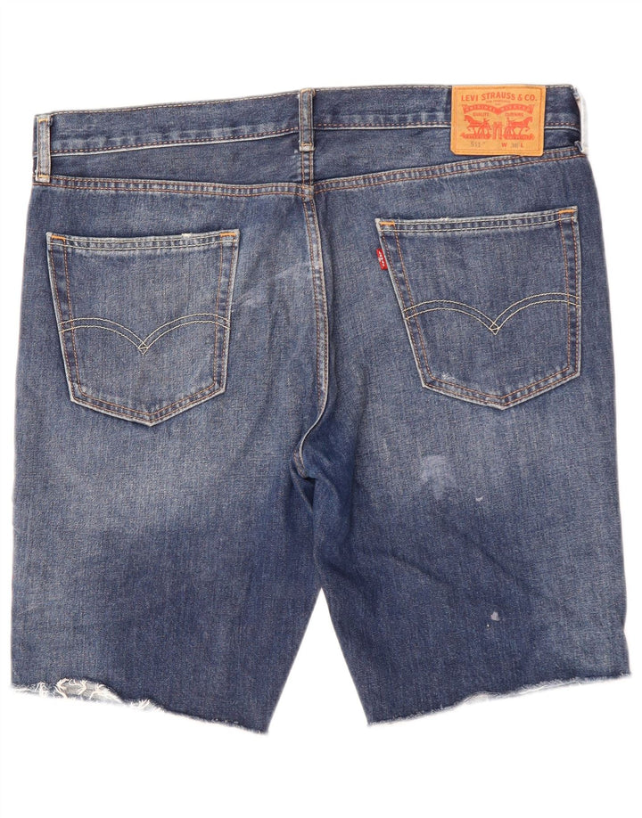 Levi's Herre 511 Distressed Denim Shorts W36 Large Blue Cotton