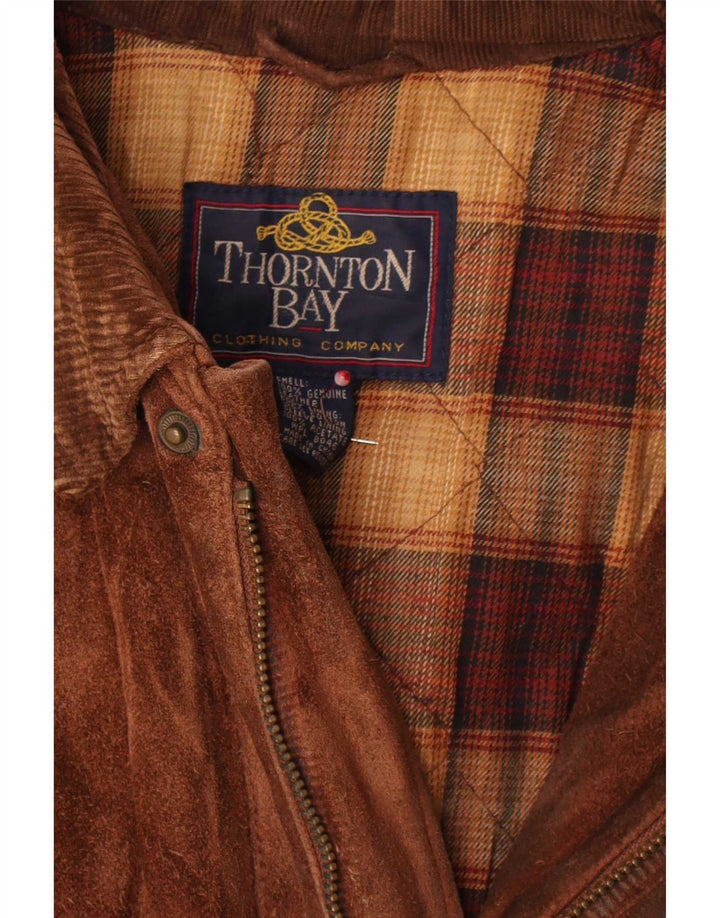 Thornton Bay Ανδρικό Σουέντ Μπουφάν UK 44 2XL Καφέ Δερμάτινο
