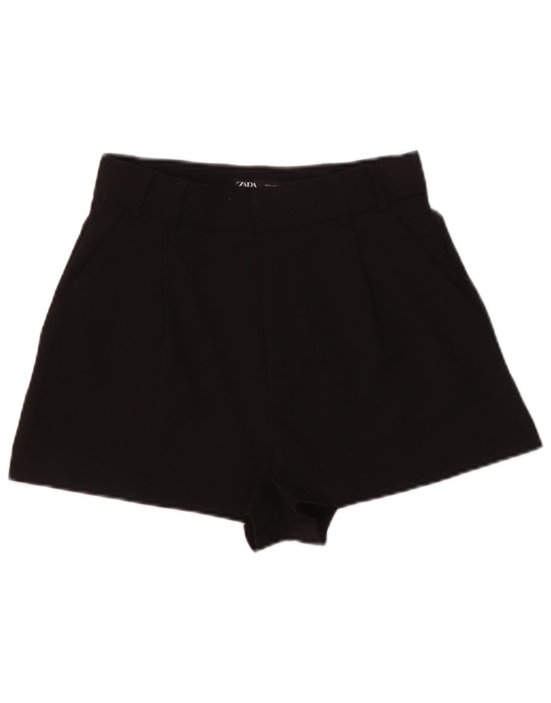 Zara Womens High Waist Hot Pants Small W26  Black Polyester