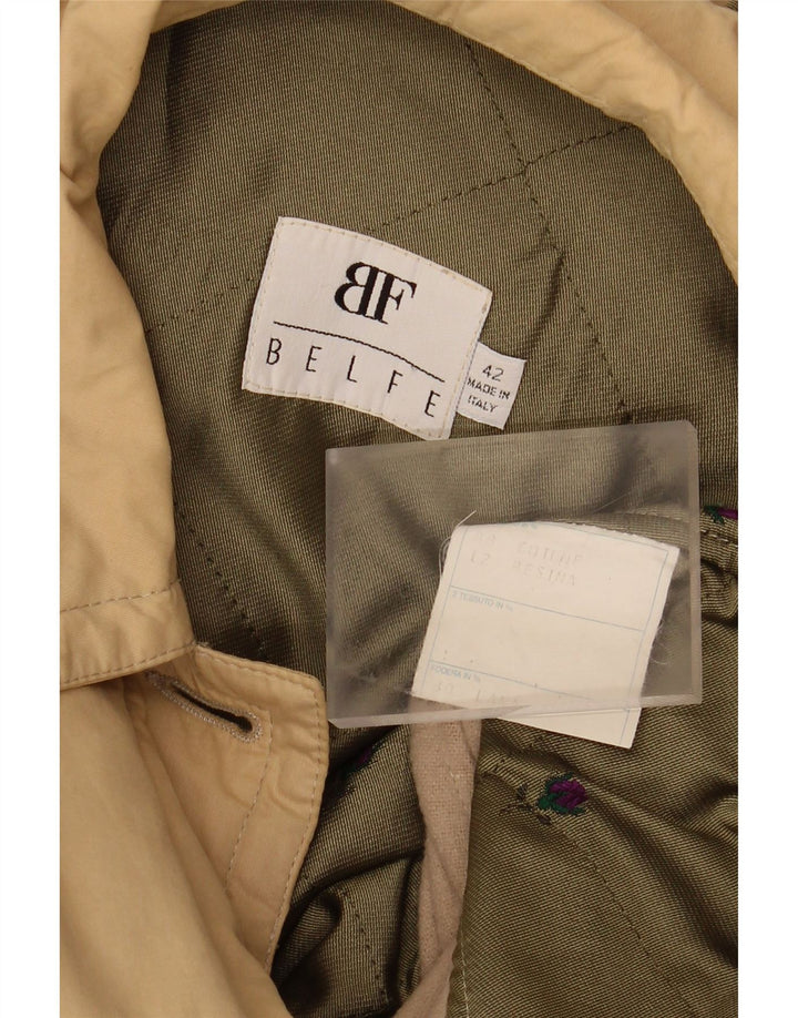 BELFE Womens Oversized Overcoat IT 42 Medium Beige Cotton
