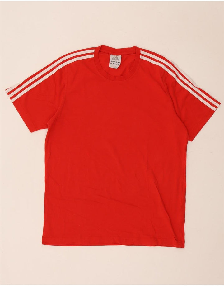 Adidas Herre T-Shirt Top UK 40/42 Medium Rød