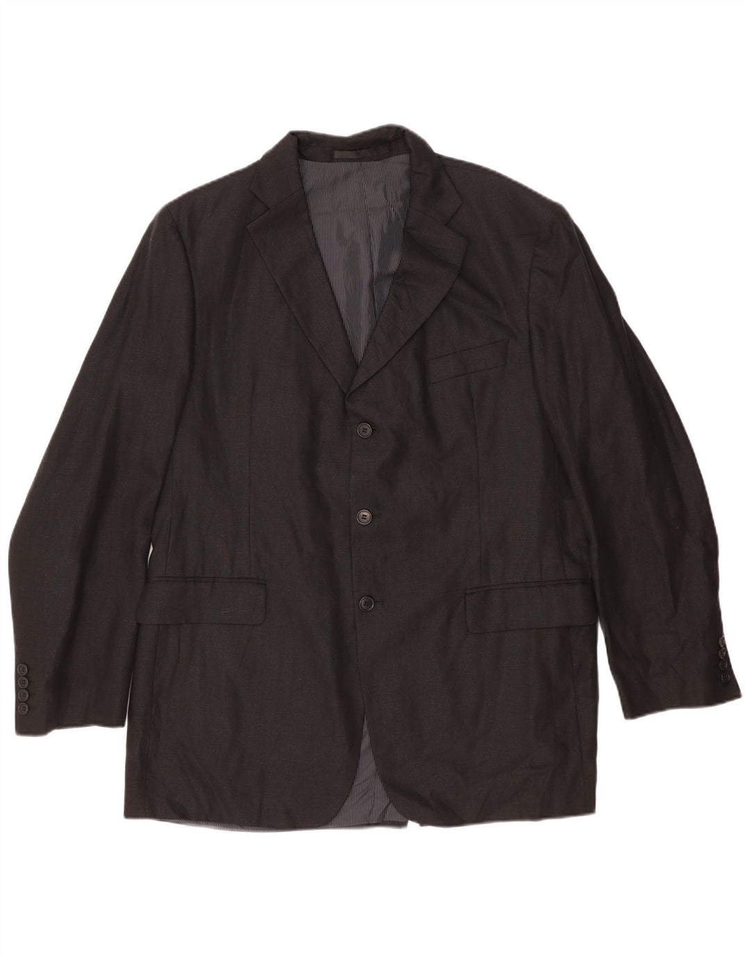 Marks & Spencer Herre 3 Button Blazer Jacket UK 40 Large Black Linen