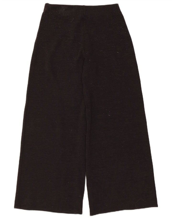 Zara kvinders brede ben Casual bukser Medium W28 L28 Sort polyester