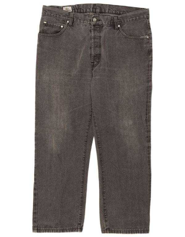 Lacoste Mens Straight Jeans Size 48 XL W38 L26 Grey Cotton