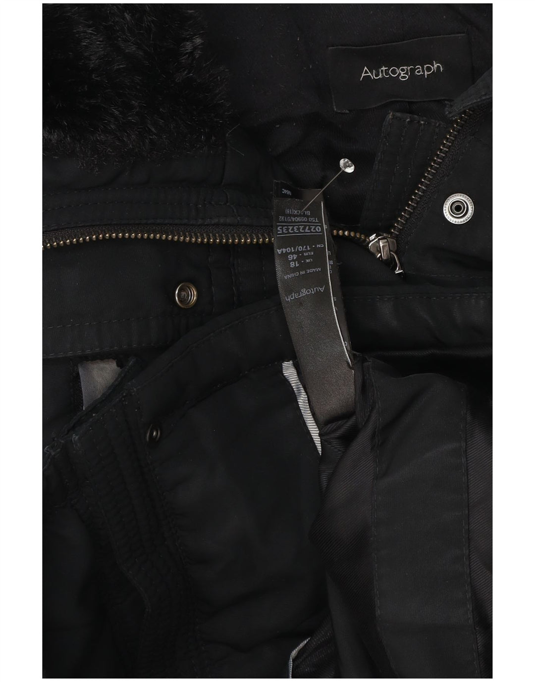 Marks & Spencer Womens Autograph Hooded Parka Jacket UK 18 XL Black