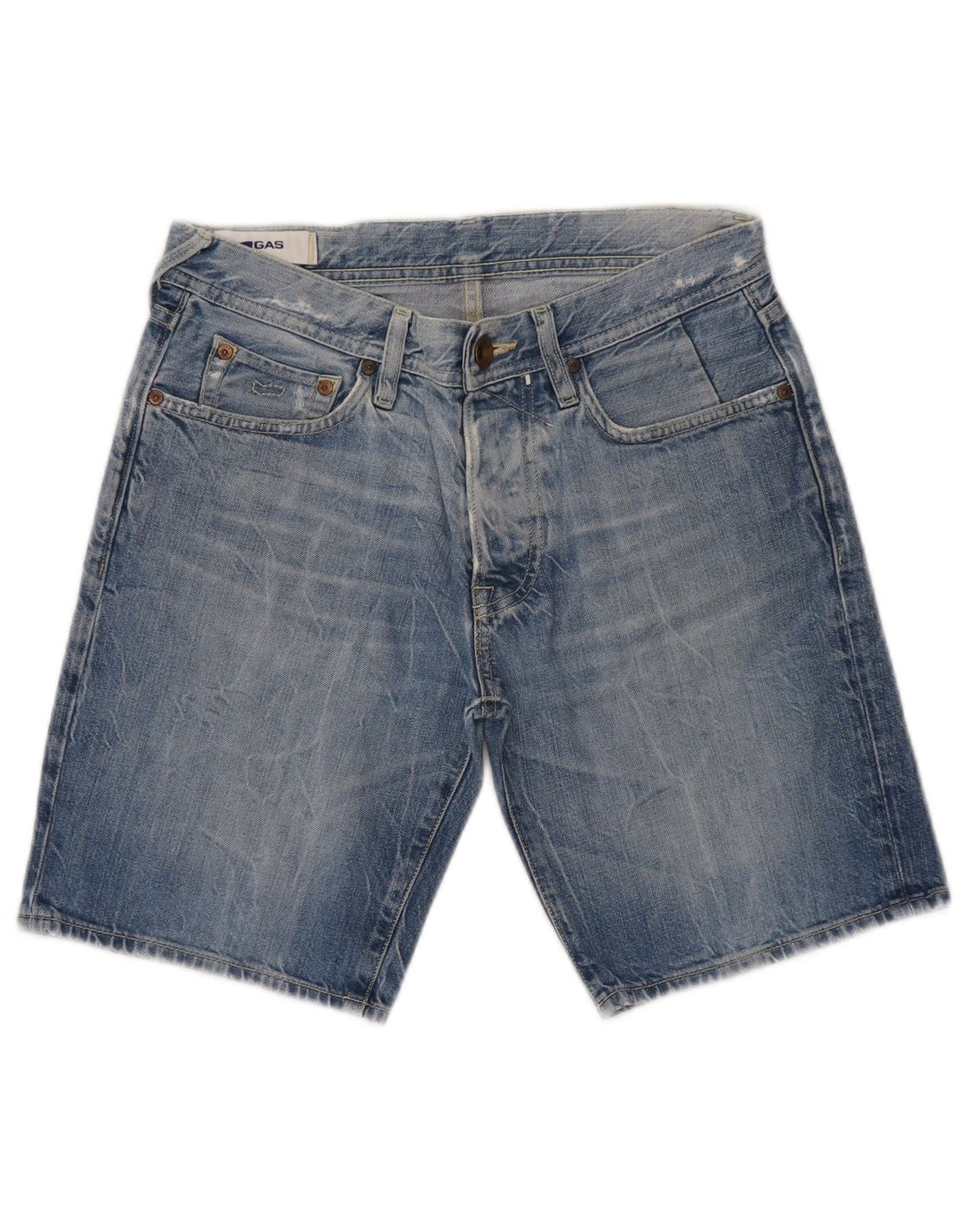 Gas Womens Denim Shorts W29 Medium Blue Cotton