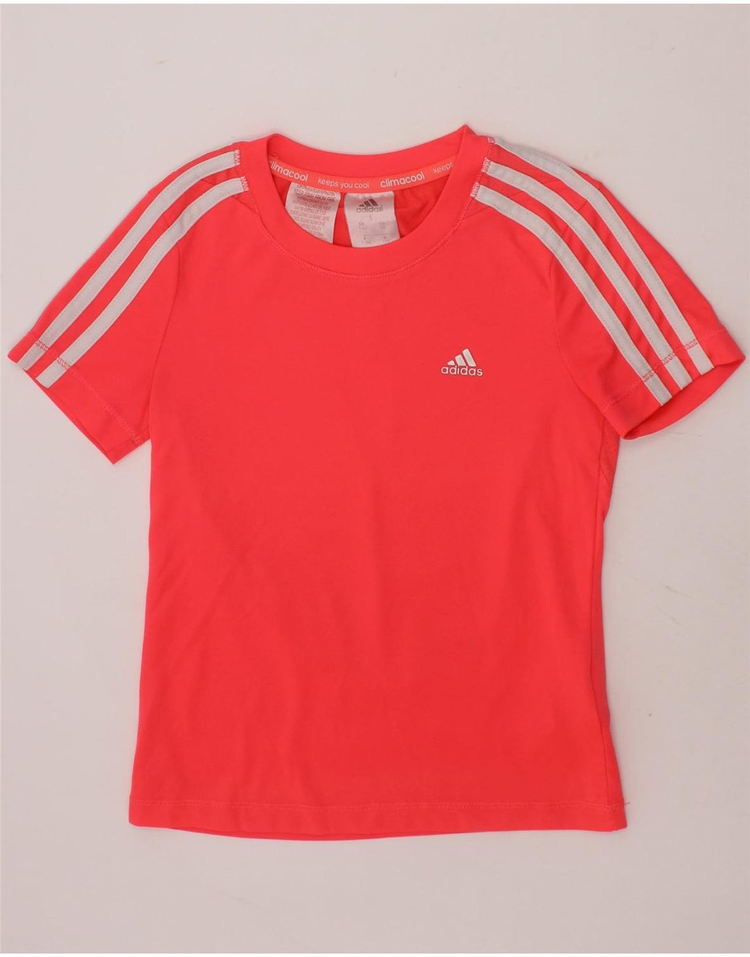 ADIDAS Girls Climacool T-Shirt Top 7-8 Years Pink Polyester Vintage Adidas and Second-Hand Adidas from Messina Hembry 