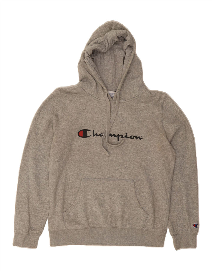 CHAMPION Mens Graphic Hoodie Jumper Small Grey Cotton Vintage Champion and Second-Hand Champion from Messina Hembry 