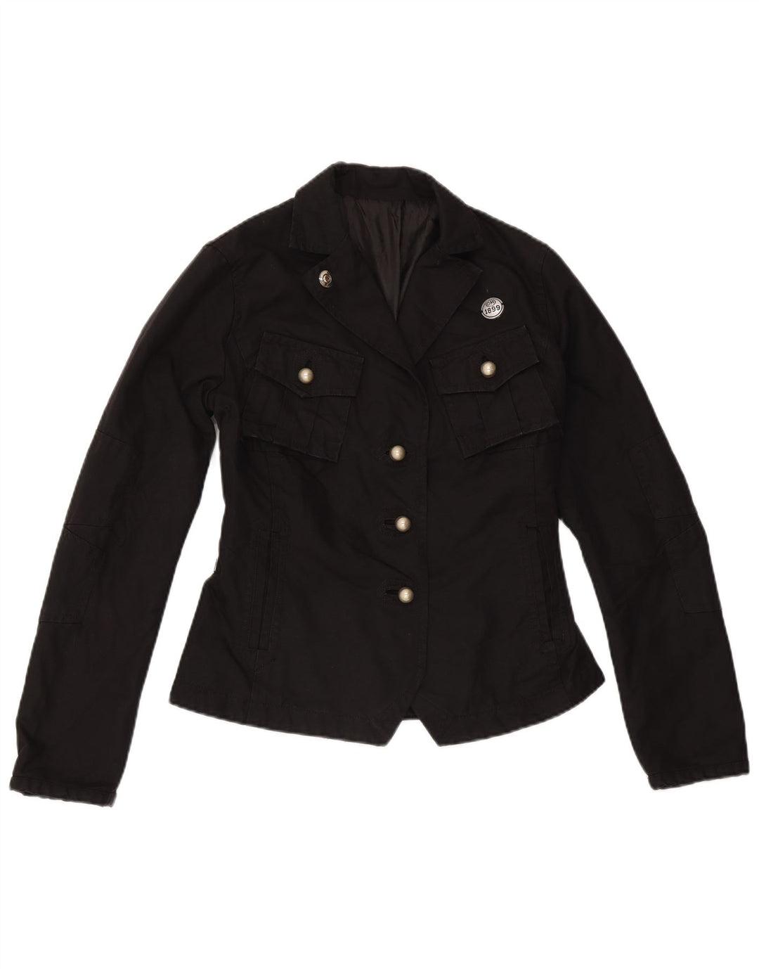 Giacca vintage da donna IT 40 piccola in cotone nero