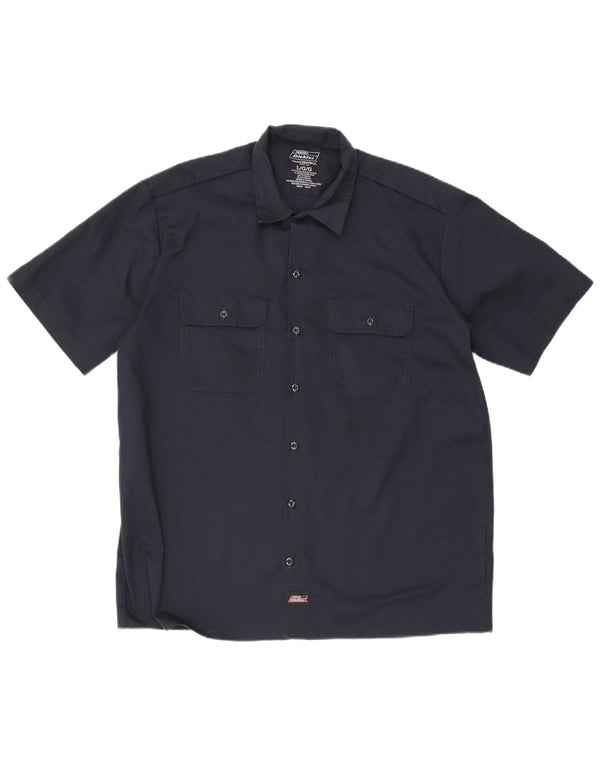 Dickies Chemise à manches courtes pour homme Large Bleu marine Polyester