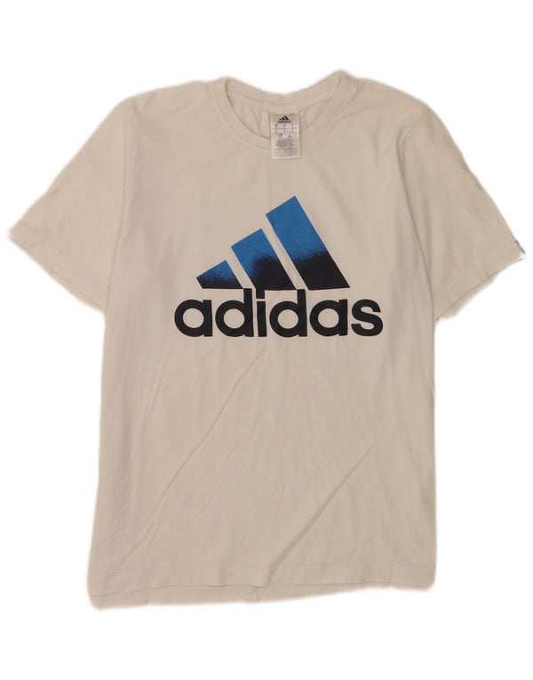 T-shirt grafica da uomo Adidas Top piccola in cotone bianco