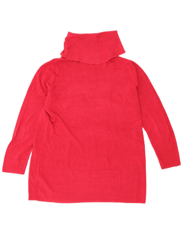 Marks & Spencer Mens Roll Neck Jumper Sweater UK 18 XL Red Acrylic