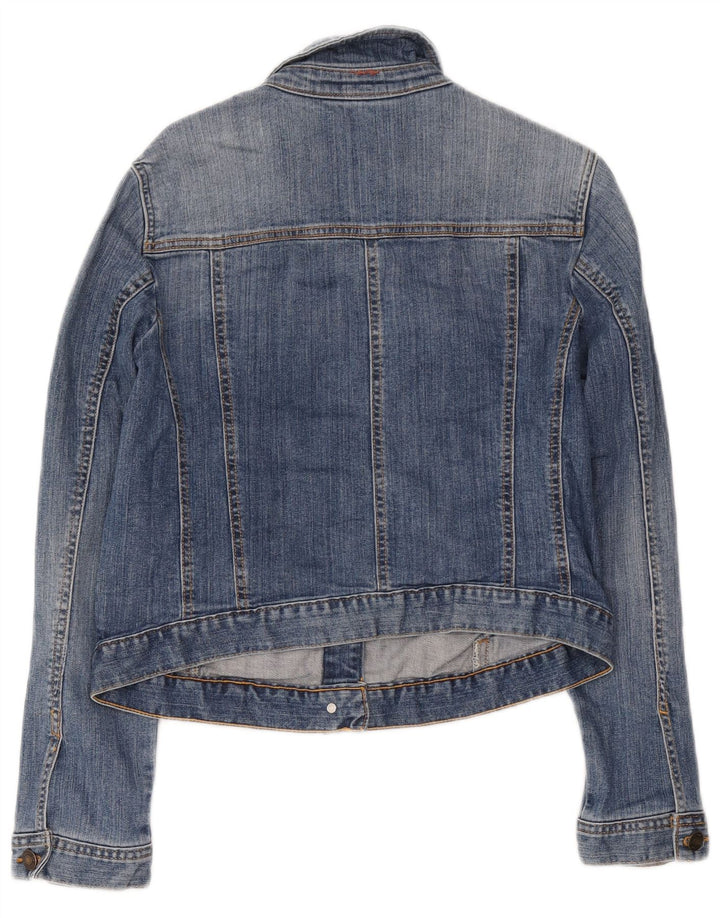 Joules Veste en jean courte pour femme UK 16 Large Bleu Coton