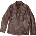 Giacca in pelle vintage da uomo IT 48 in pelle marrone medio