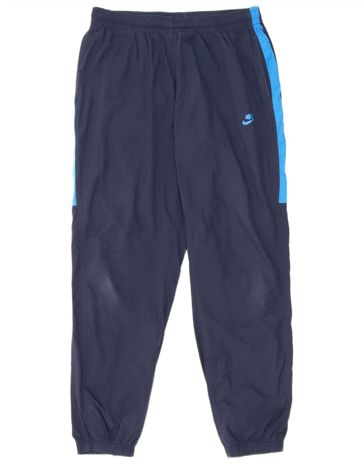 Nike Mens Tracksuit Trousers Joggers XL Navy Blue Colourblock Polyester