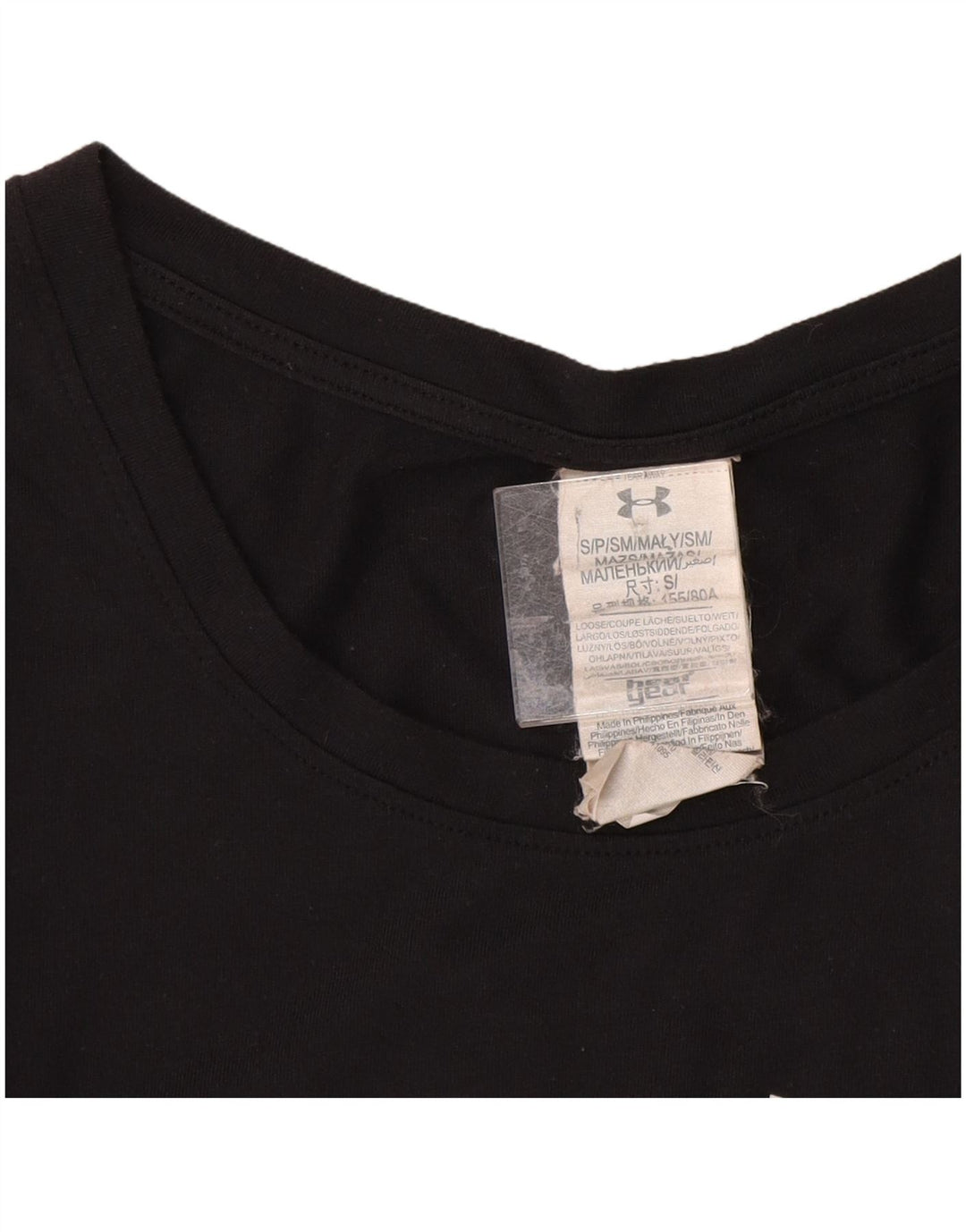 UNDER ARMOUR Womens Graphic Top Long Sleeve UK 10 Small Navy Blue