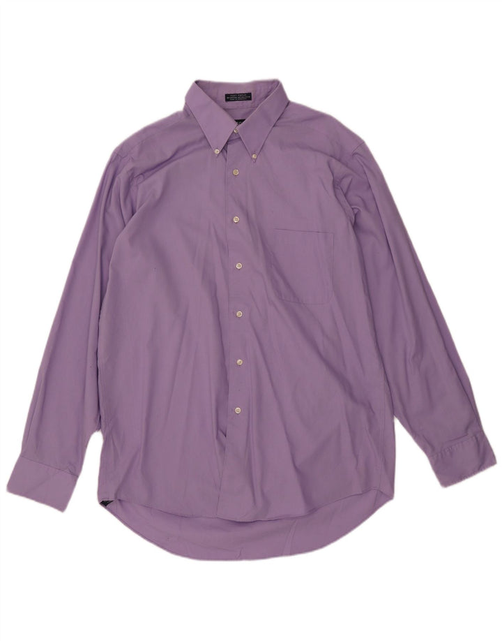 IZOD Mens Shirt Size 16 Large Purple Cotton
