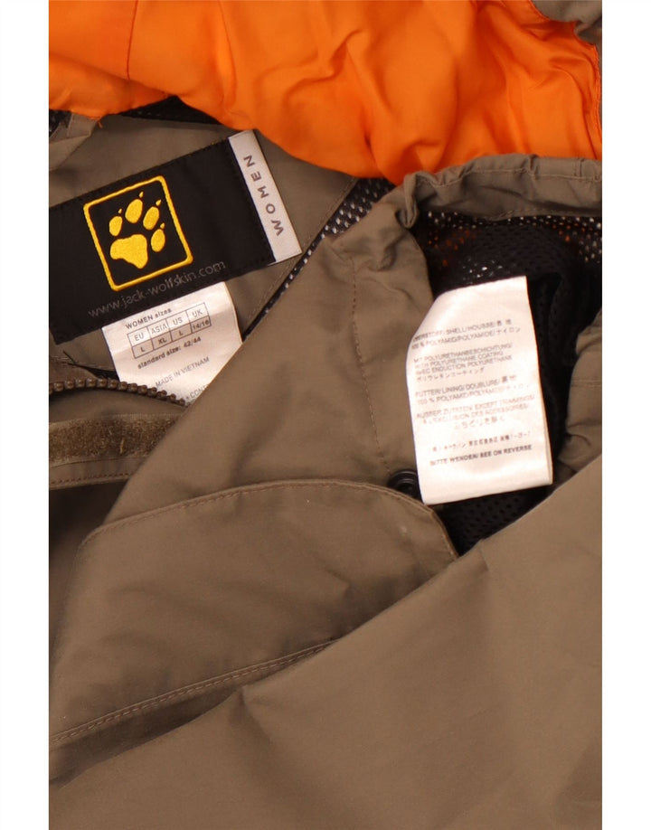 Giacca antipioggia con cappuccio da donna JACK WOLFSKIN UK 14/16 Large Beige Poliammide