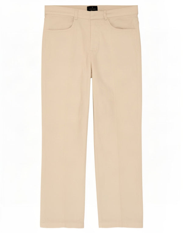 Trussardi Pantalon décontracté droit pour homme EU 50 Large W34 L33 Blanc Coton