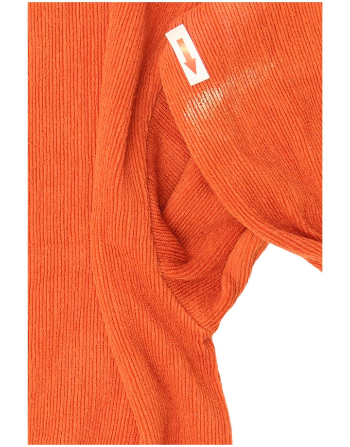 Zara Womens Long Sleeve Oversized Blouse Top UK 10 Small Orange Polyester