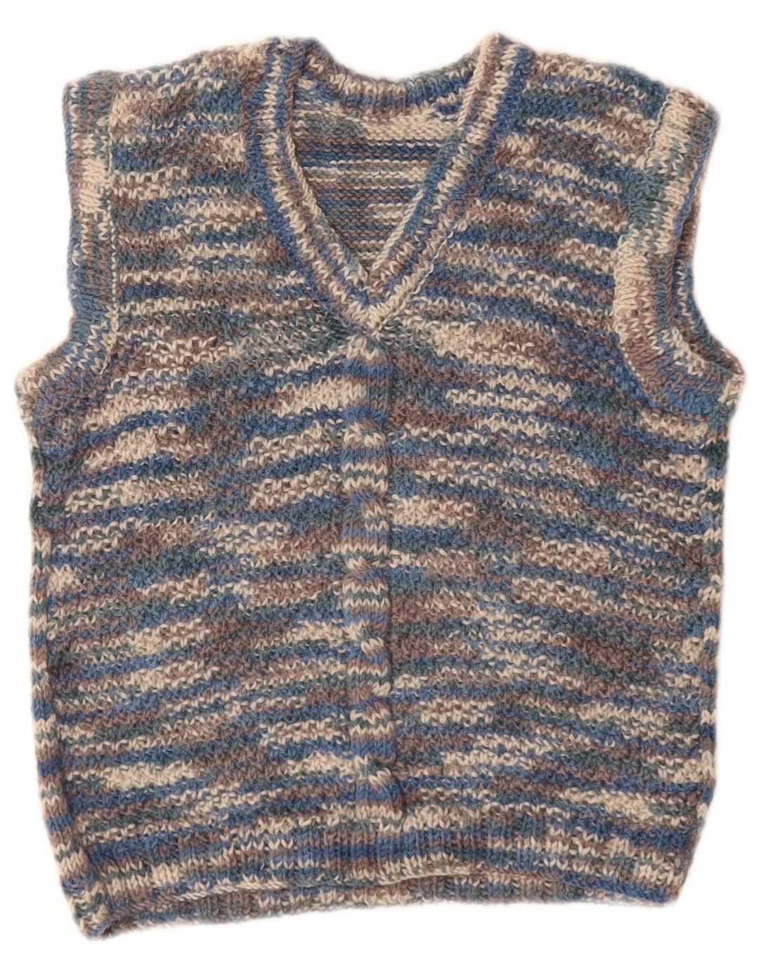 VINTAGE Womens Vest Tank Top UK 8 Small Blue Flecked