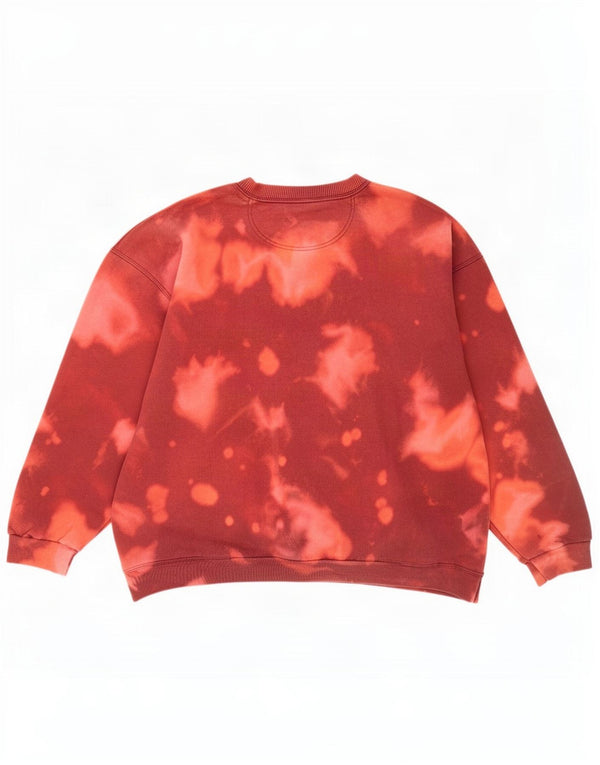 Starter Womens Oversized Sweatshirt Jumper UK 18 XL Brown Tie Dye Cotton