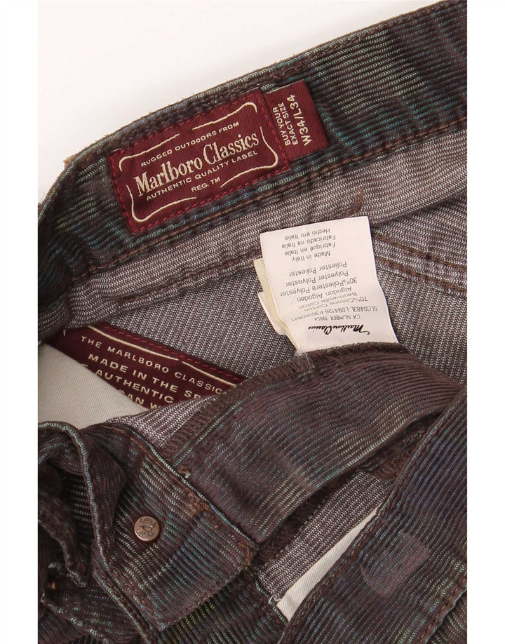 Marlboro Classics Mens Corduroy Trousers W34 L29 Multicoloured Check