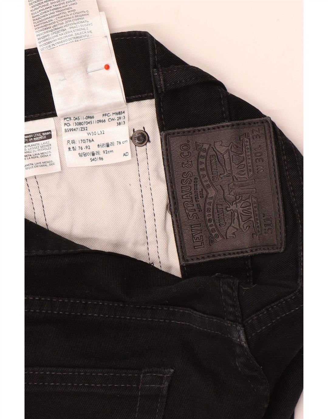 Levi's Mens Jeans Slim W30 L32 Algodão Preto