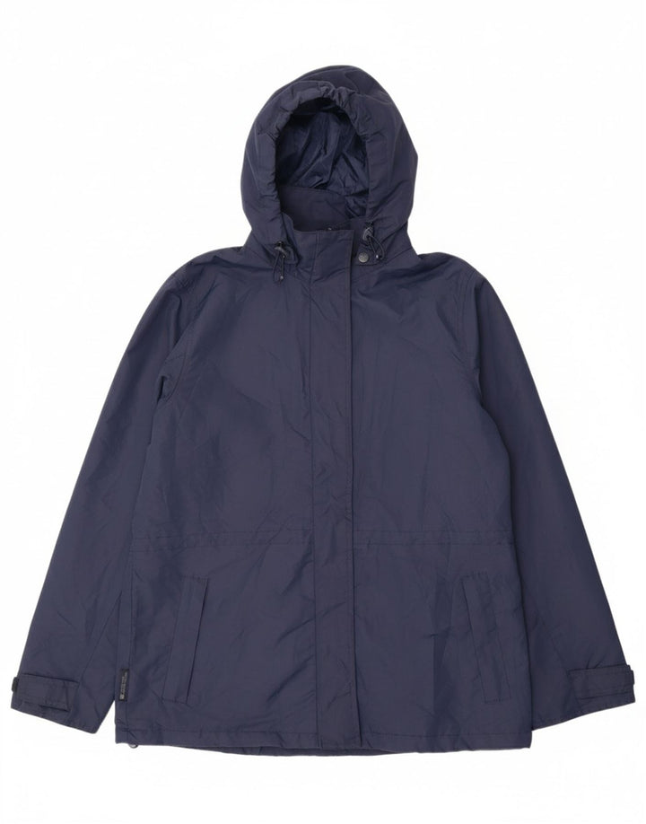 MOUNTAIN WAREHOUSE Womens Hooded Rain Jacket UK 14 Large Navy Blue