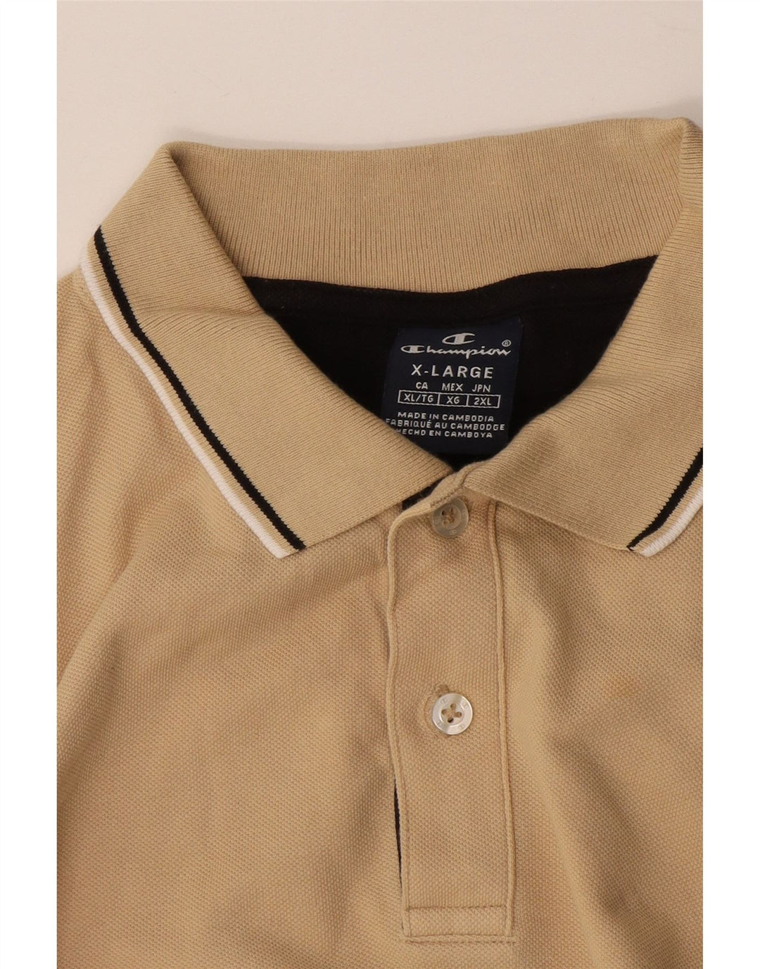 Champion Mens Polo Shirt XL Beige