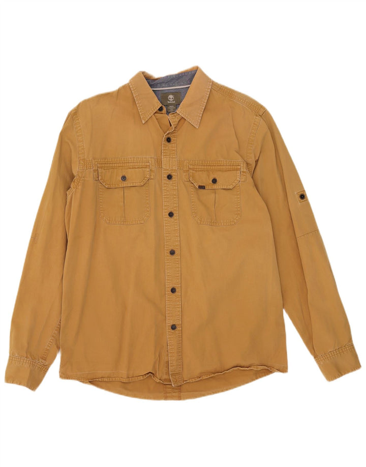 Timberland Mens Regular Fit Shirt Medium Yellow Cotton