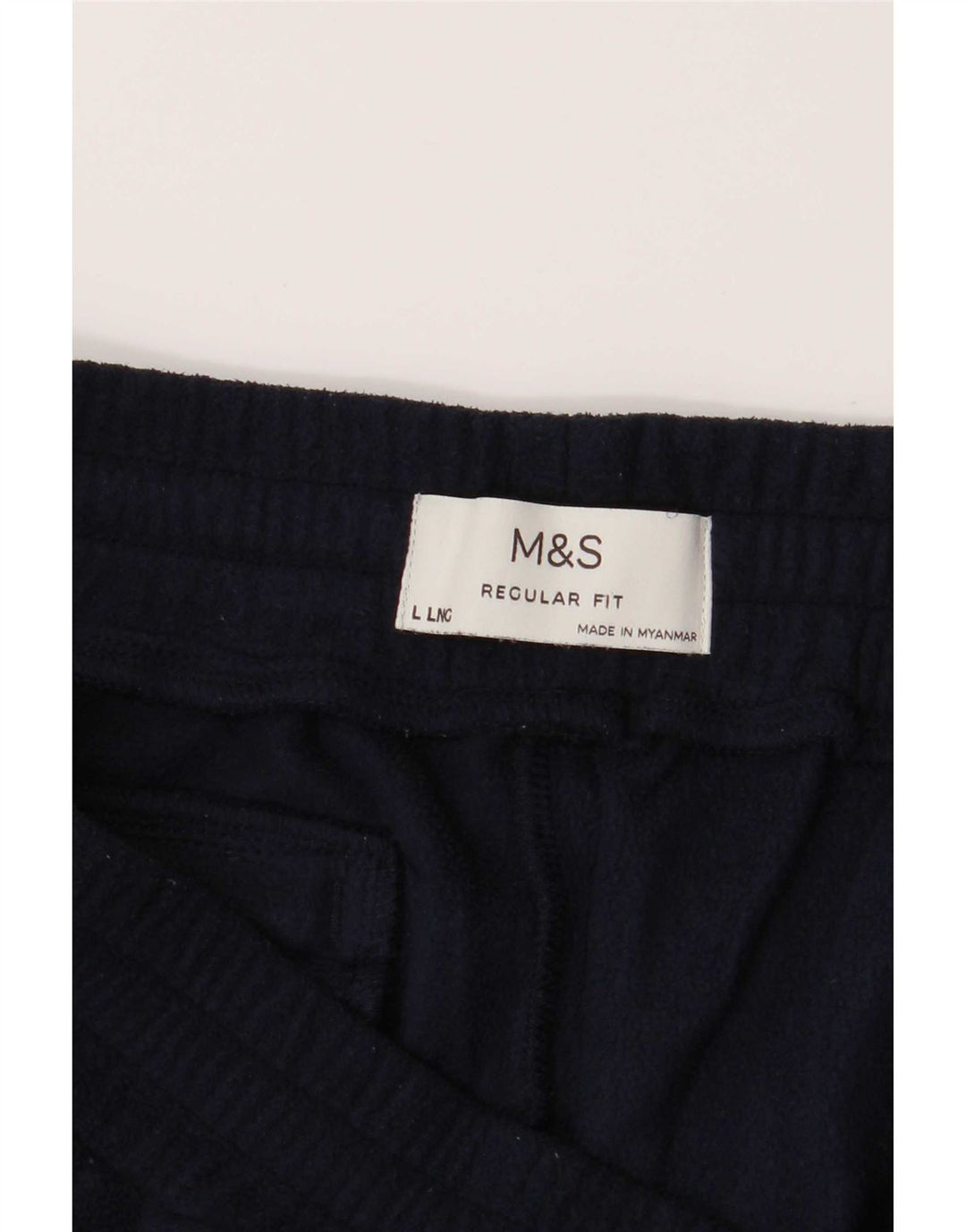 Marks & Spencer Mens Fleece Tracksuit Trousers Large Navy Blue Polyester