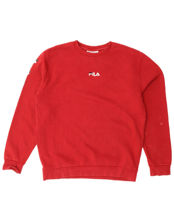 Fila Mens Graphic Sweatshirt Jumper Large Red Cotton